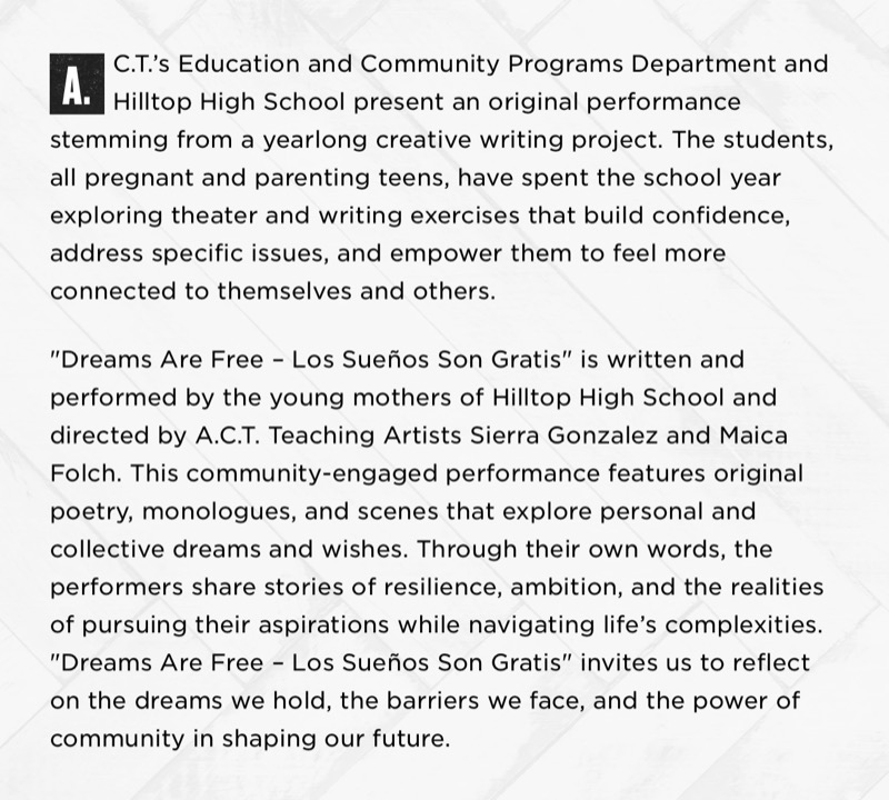 Los Sueños Son Gratis / Dreams Are Free — A.C.T. x Hilltop High School